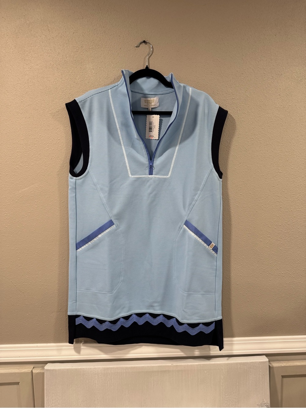 NWT Simply Southern Light Blue Women's Dress Zip Neck - Picture 2 of 6